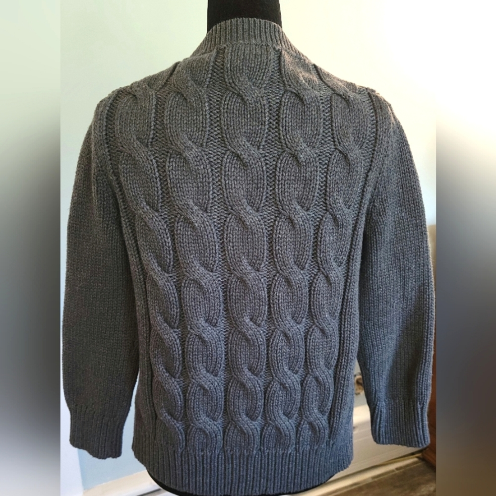 Gently Used-Talbots-Women's-Cable Knit Cardigan-Size Small-Gray - Picture 3 of 3